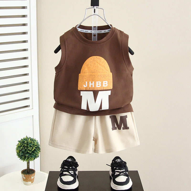 Children's Boy Summer Clothing Vest Fashion Sleeveless Children's Suit