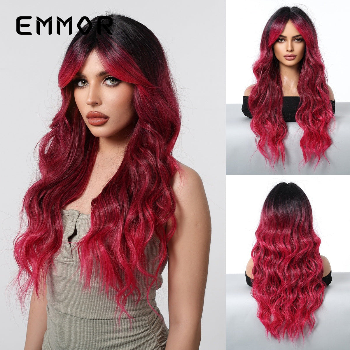 Bangs White Curly Hair Festival Atmosphere Wig Long Curls