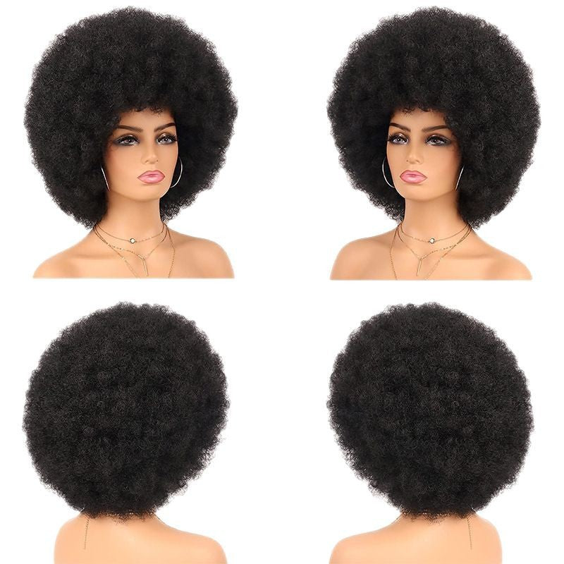 African Afro Micro Volume Chemical Fiber Role Play Performance Wig Short Curly Hair
