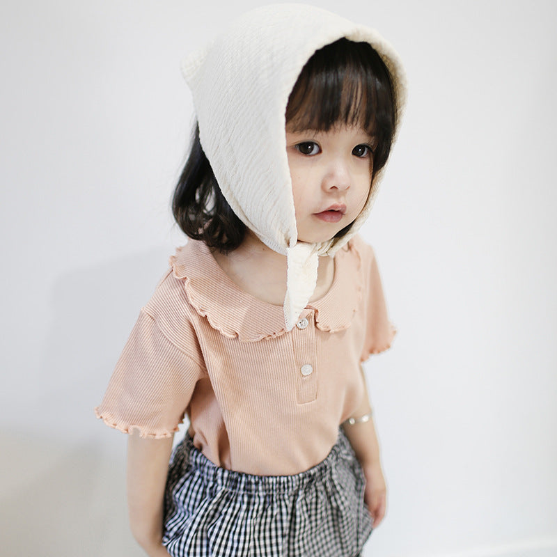 Children's Shirt Loose Top Doll Collar Infant Children's T-shirt