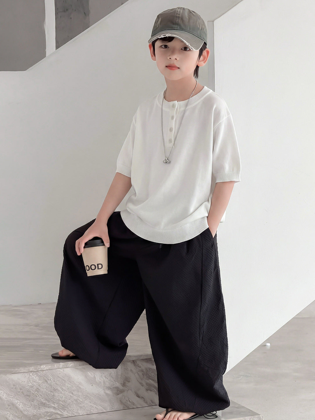 Boy's Short-sleeved Summer Wear Loose Top Boy Half Children's T-shirt