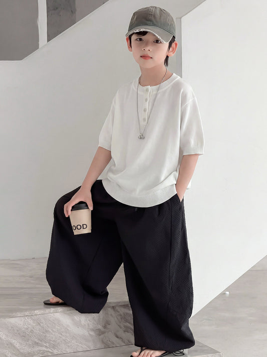 Boy's Short-sleeved Summer Wear Loose Top Boy Half Children's T-shirt