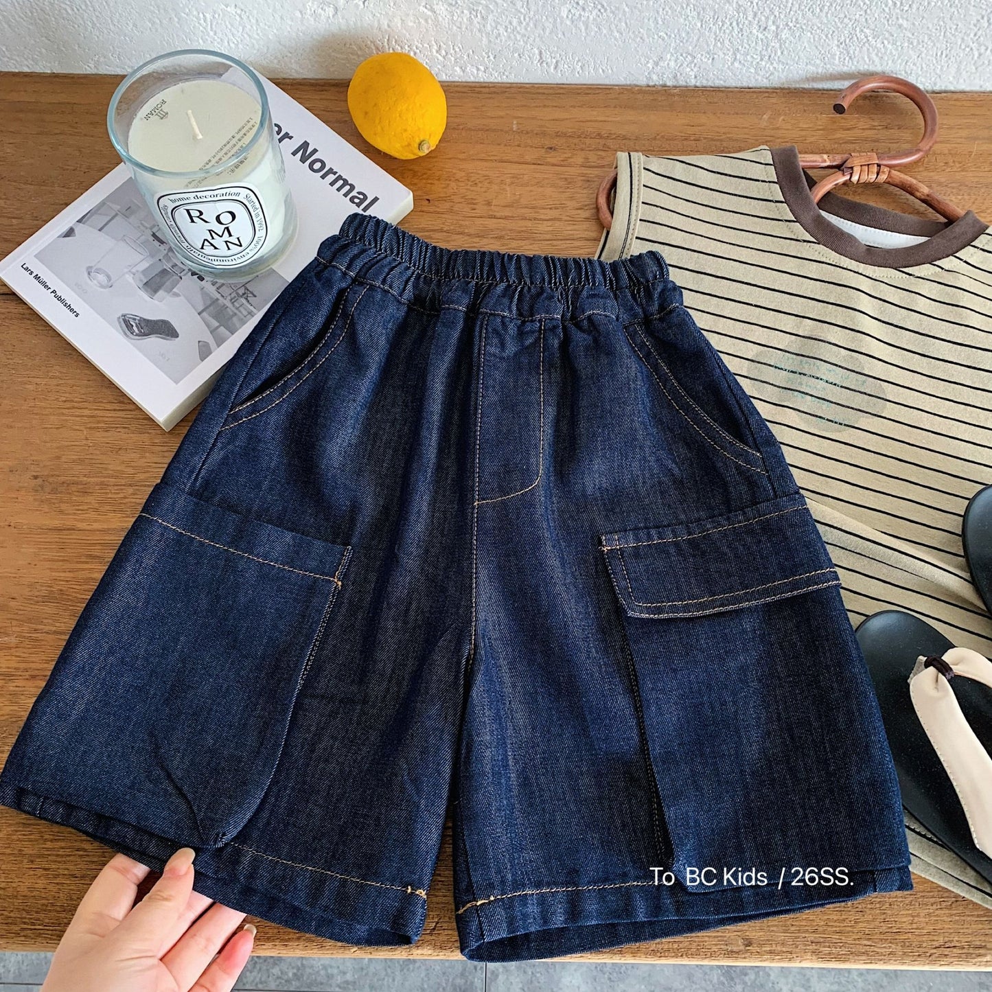 Children's Shorts Summer Pocket Denim Middle Loose Children's Pants