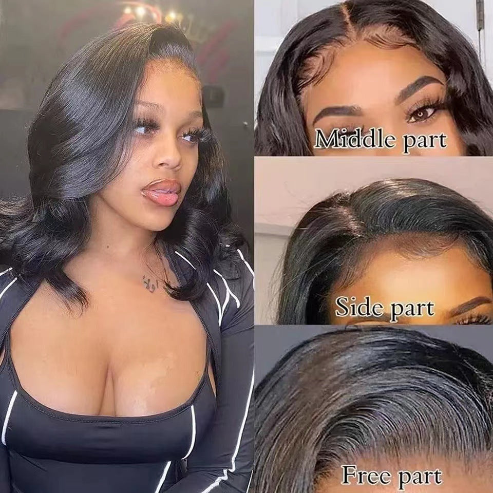 Front Lace Small Female Head Cover Fiber Wig Short Curly Hair