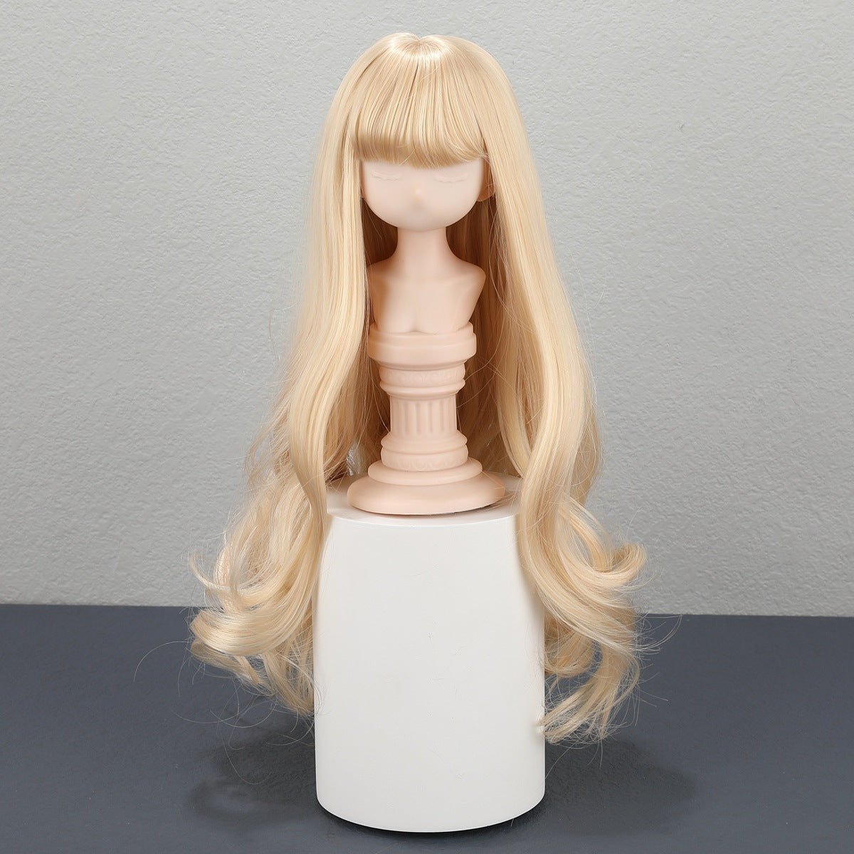 Points Soft Silk Bangs Long Curly Hair Cos Wig