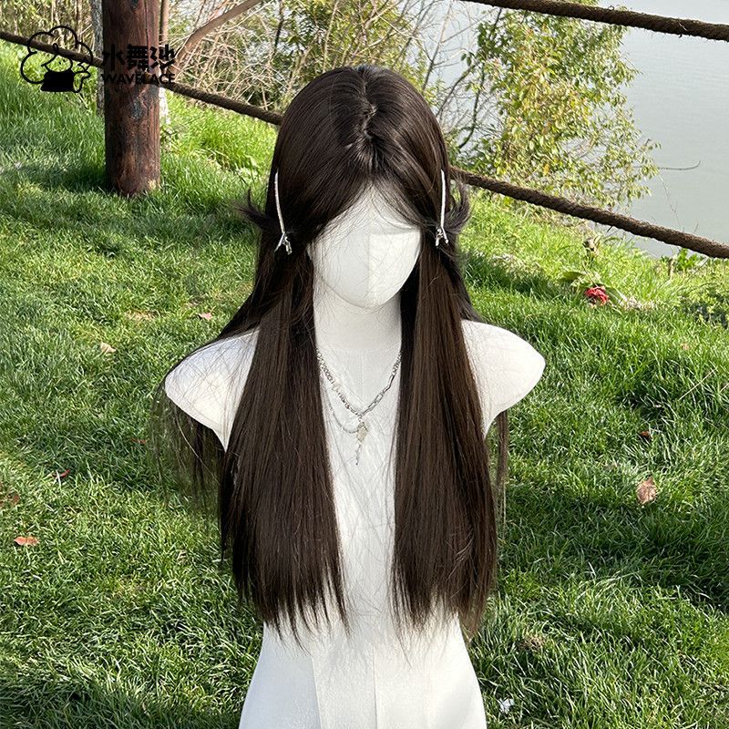 Style Bangs Big Wave Natural Fluffy Lazy Curly Hair Square Wig Long Curls