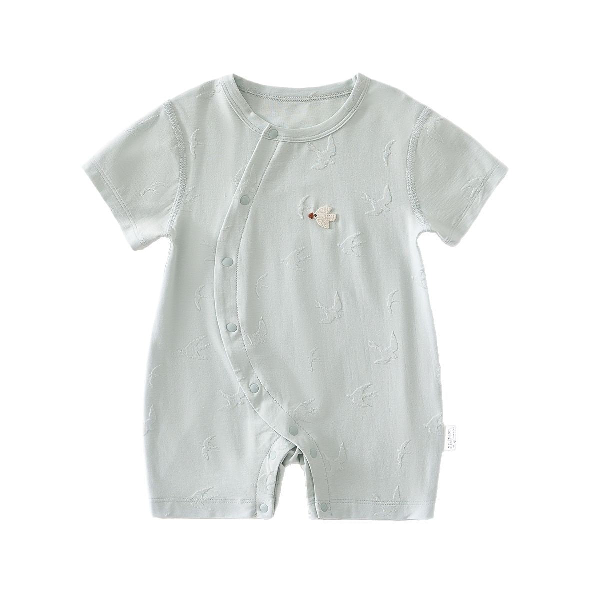 Short Sleeve Thin Clothes Born Cotton Mo Jacquard Jumpsuit, Climbing Suit