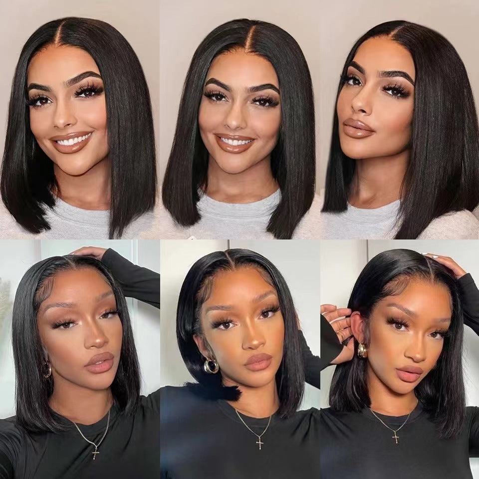 Popular Front Lace Long Bob Headgear Wig Short Straight Hair