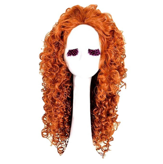 Brave Legend Merida Princess Anime Long Curly Cos Wig