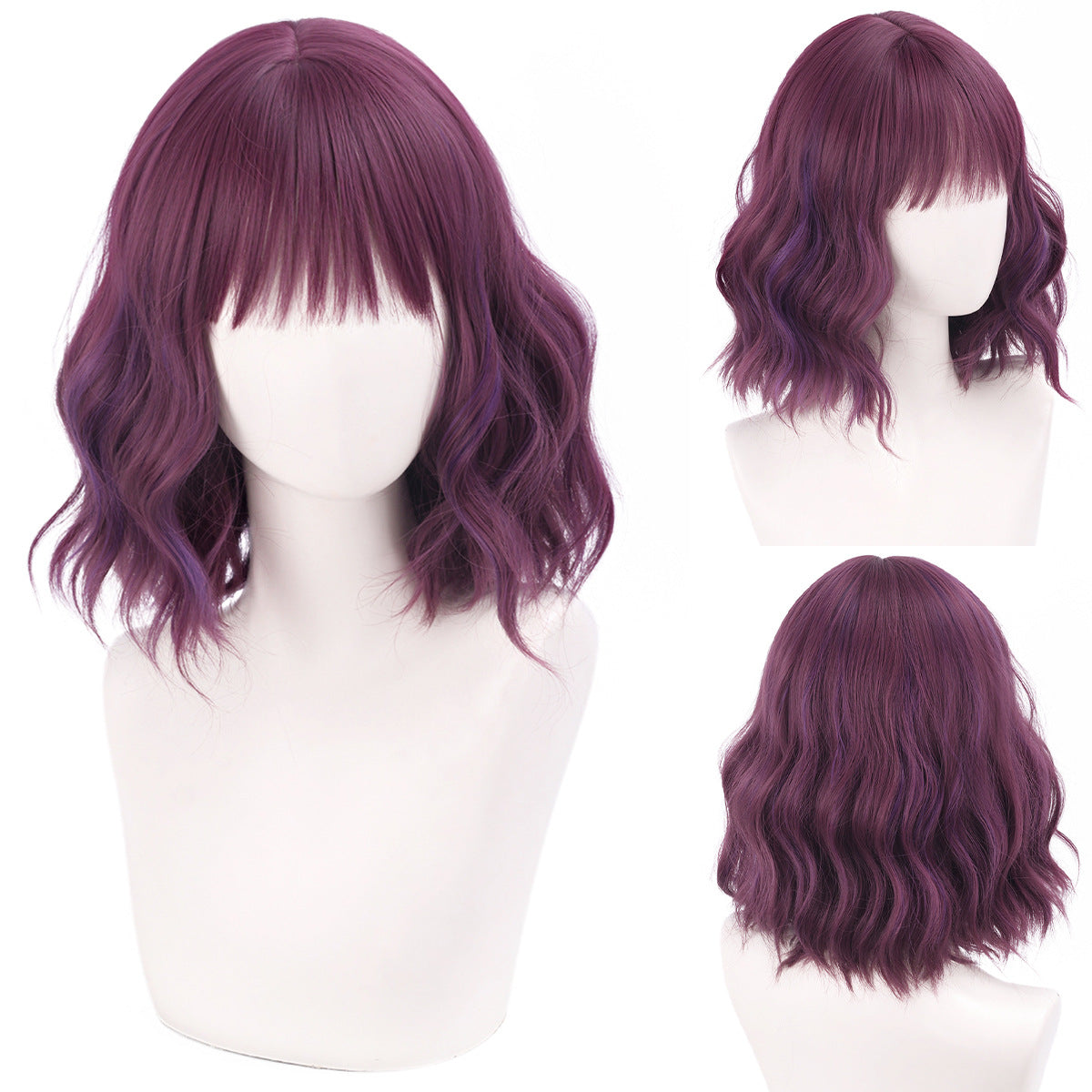 Versatile Comfortable Fringe Festival Water Ripple Wig Short Curly Hair