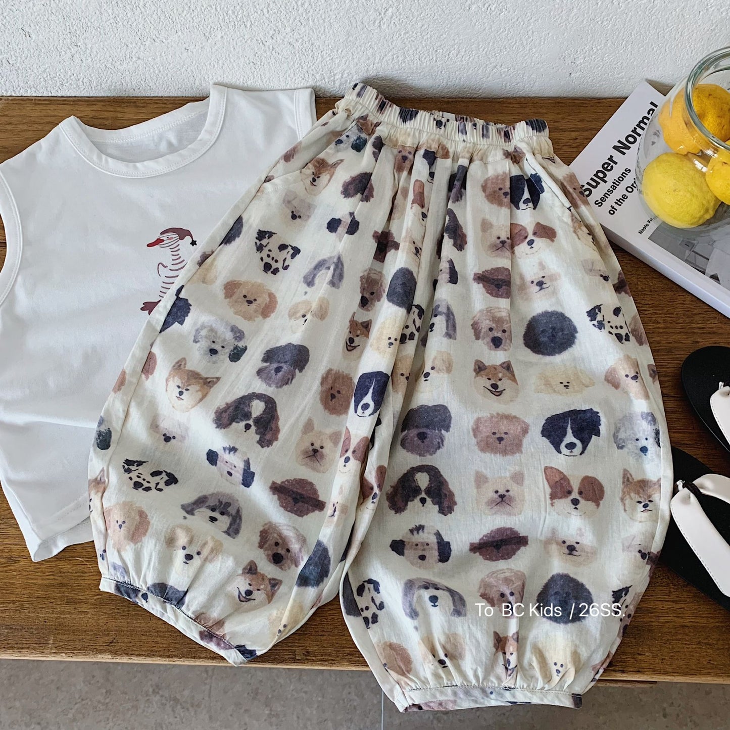 Children's Boy's Full Printed Puppy Thin Trousers Children's Pants