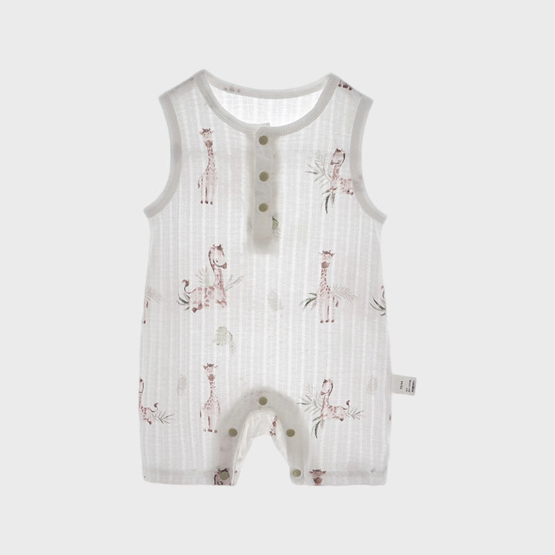 Cool Breathable Male Female Clothes Summer Thin Born Jumpsuit Sleeveless Jumpsuit, Climbing Suit