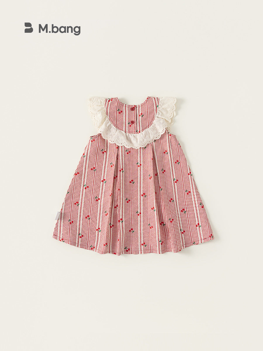 Children's Woven Clothing Female Skirt Stitching Lace Sweet Summer Children's Dress