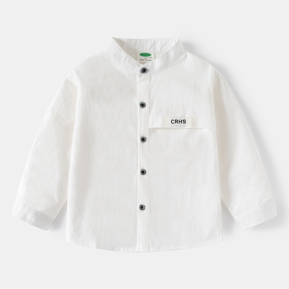 Children's Clothing Long-sleeved Medium Large Stand Collar Children's Shirt