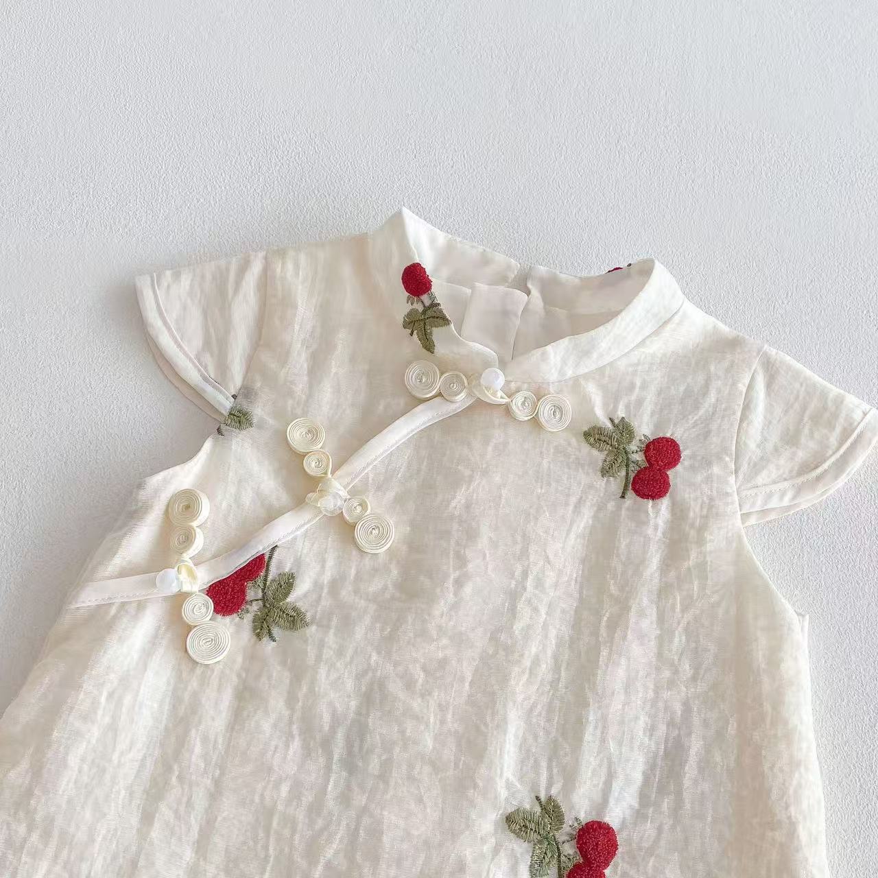 Cheongsam Summer Diagonal National Style Trendy Children's Dress