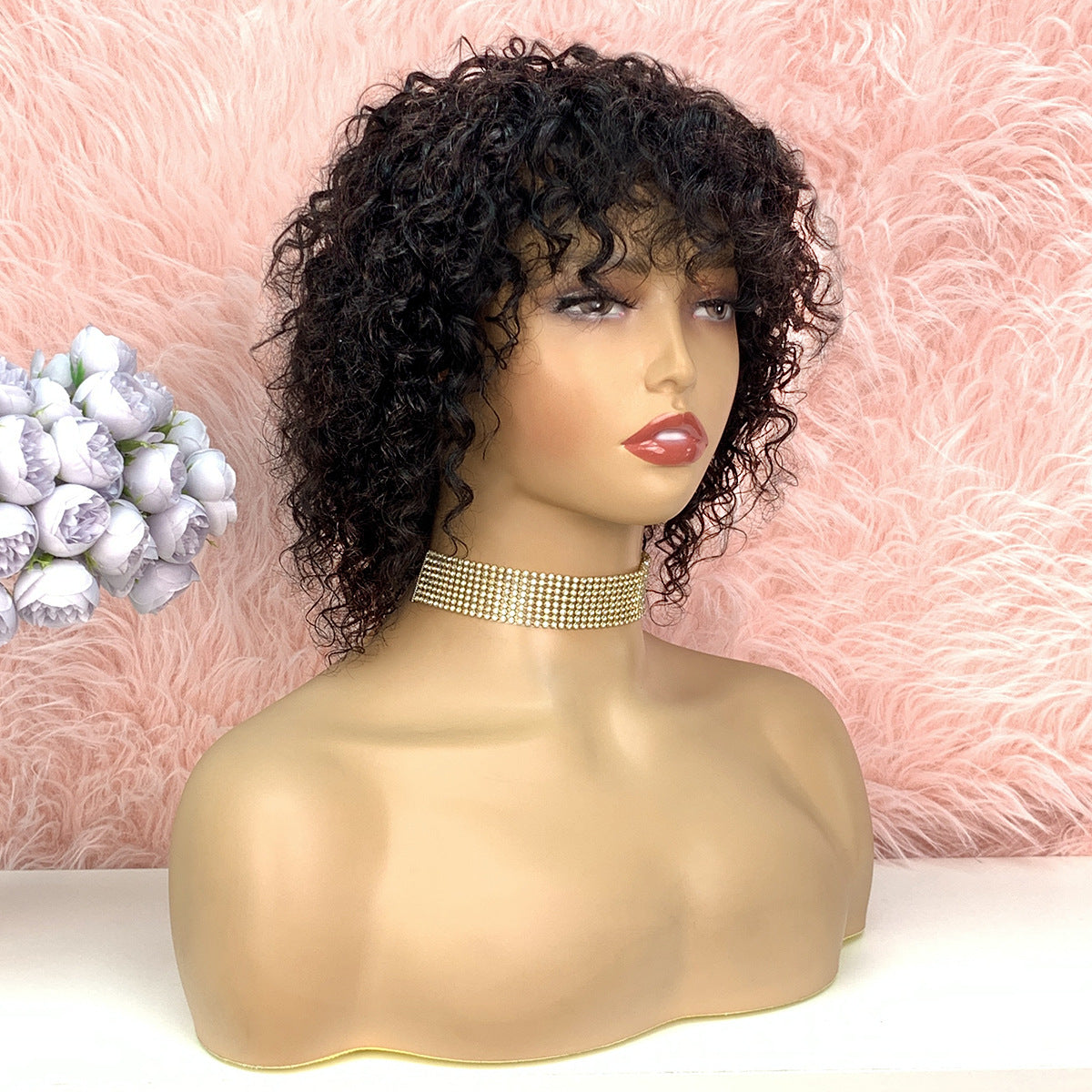 Trendy Charming Slouchy Durable Mechanism Human Real Hair Wig