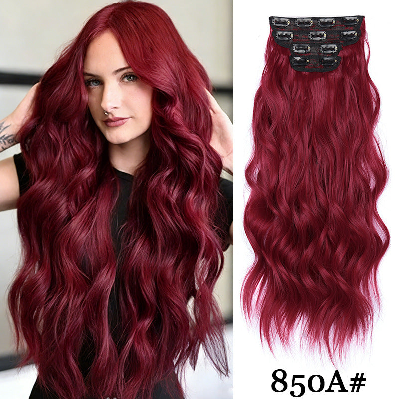 Hairpiece Clip Hair Extension Card Invisible Wig Long Curls