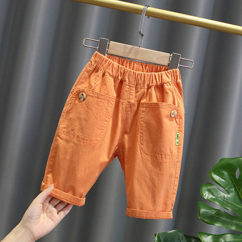Thin Summer Clothing Small Boy's Cropped Trousers Korean Style Children's Pants