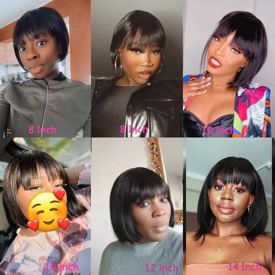 Women's Air Bangs Chemical Fiber Mechanism Head Wig Short Straight Hair