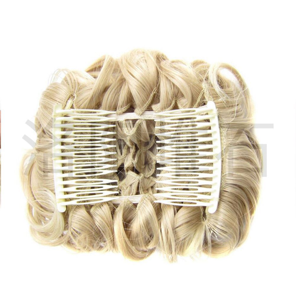 Women's Synthetic Hair Bag Comb Curly Multicolor Elastic Wig Ponytail