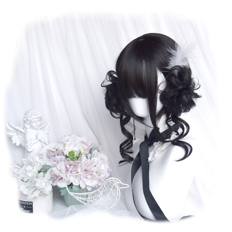 Women's Beard Grip Band For Bun Haircut Detachable Double Ponytail Little Cos Wig
