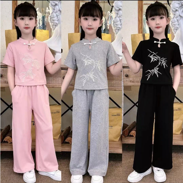 Medium Large Ice Silk National Trendy Style Children's Suit