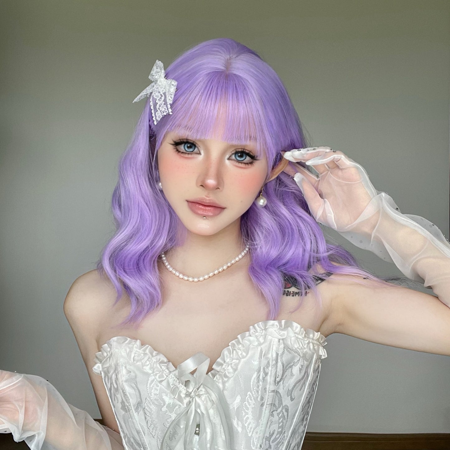 Creative Charming Purple Halloween Small Curls Wig Short Curly Hair