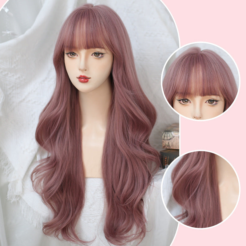 Women's Gentle Curly Natural Simulation Human Air Bangs Full Other Wig