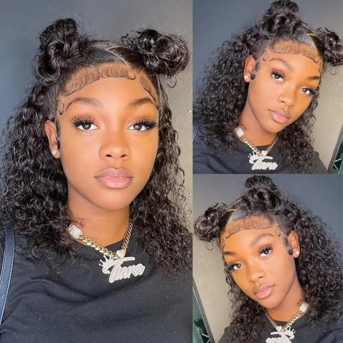 Frontal Water Wave Bob Density Human Real Hair Wig