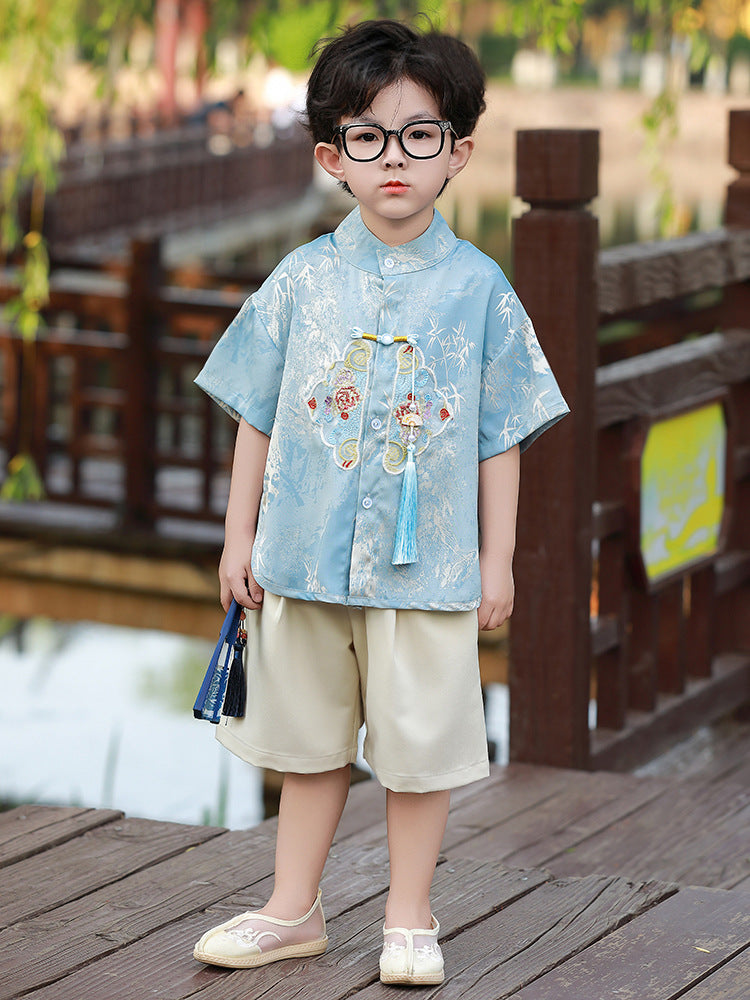 Children's Short Sleeve Tang Costume Han Summer Dragon Boat Festival Children's Suit