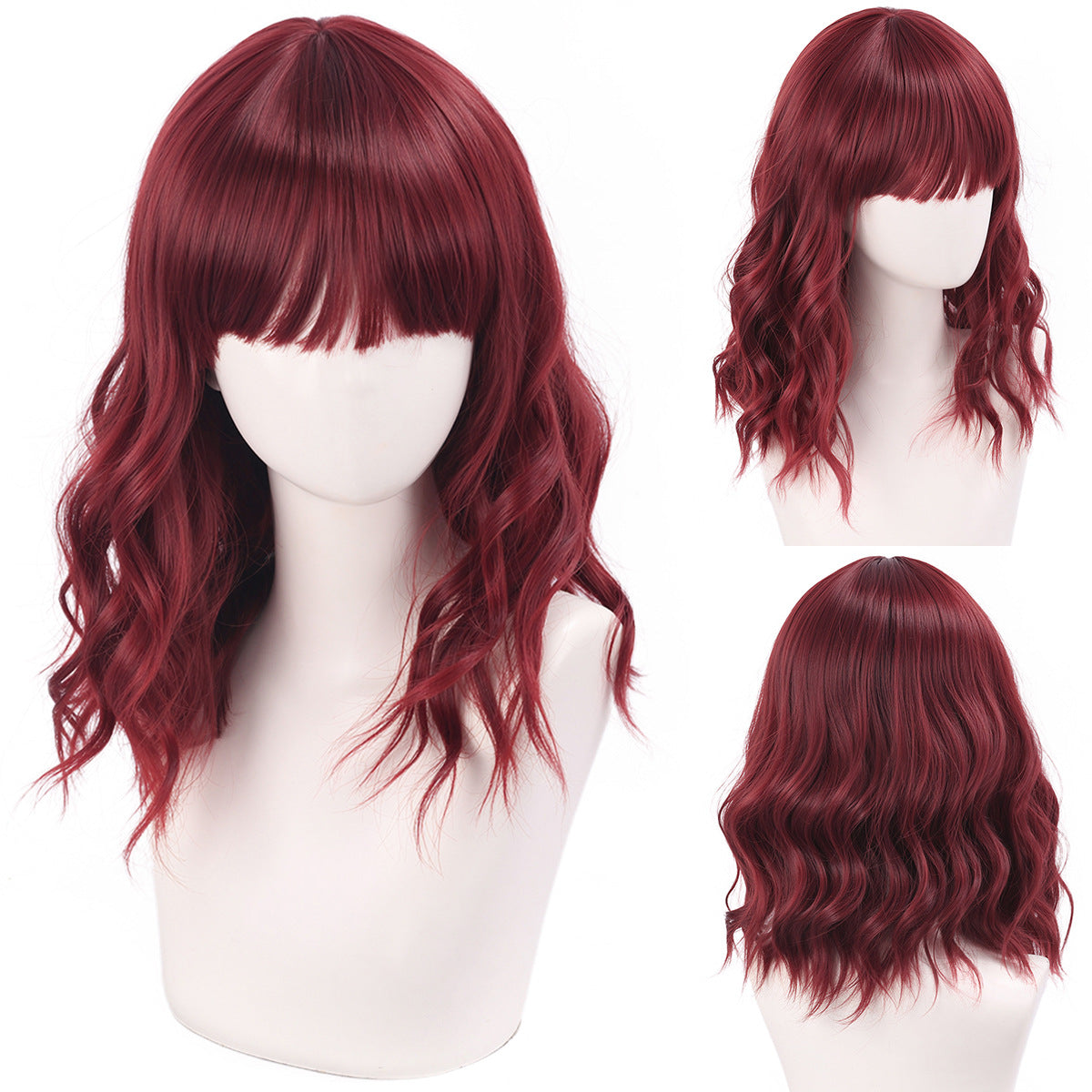Versatile Comfortable Fringe Festival Water Ripple Wig Short Curly Hair