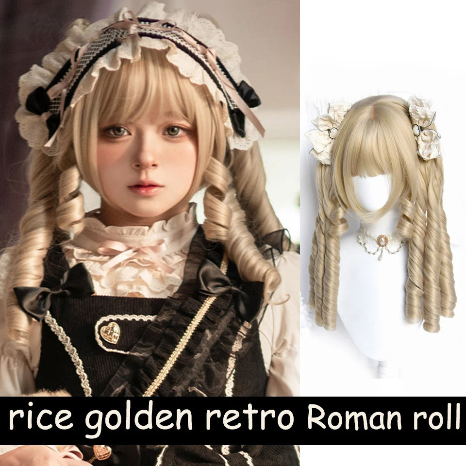 Ponytail Hair Headgear With Bangs Fashion Female Wig Long Curls