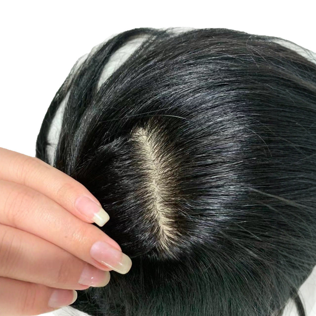 Men's Hair Hand Woven Simulation Scalp Forehead Men's Wig
