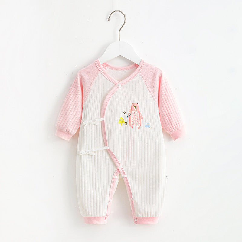 Rompers Born Boneless Cotton Closed Bellyband Crawling Jumpsuit, Climbing Suit