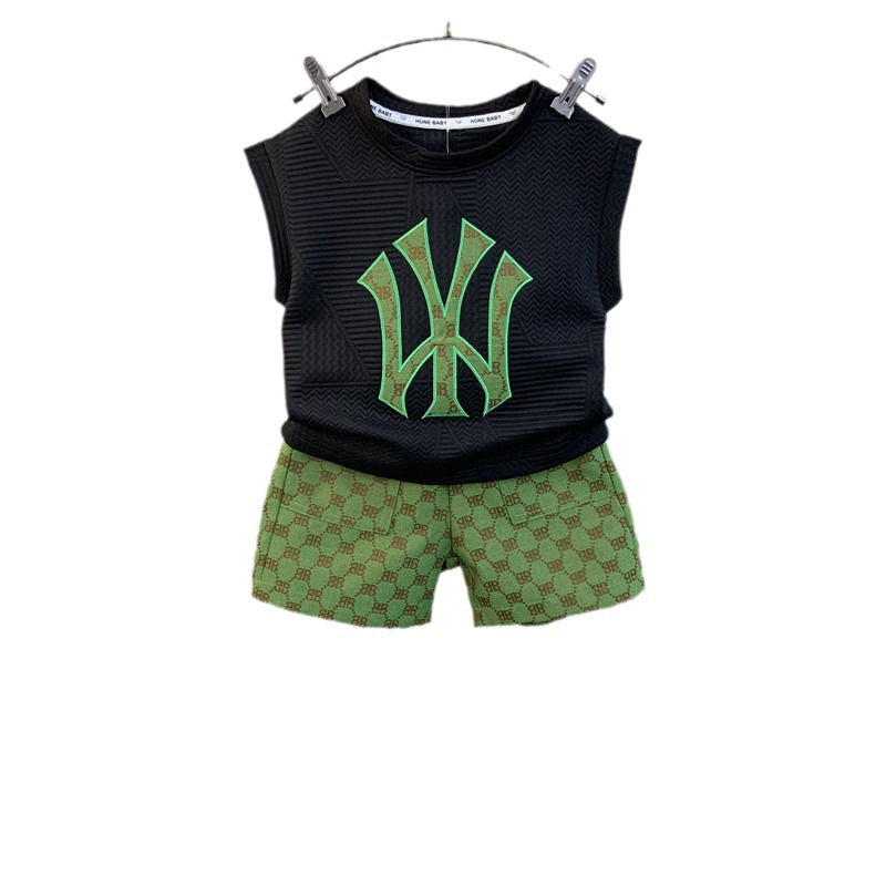 Children's Embroidered Vest Clothes Cool Handsome Summer Children's Suit