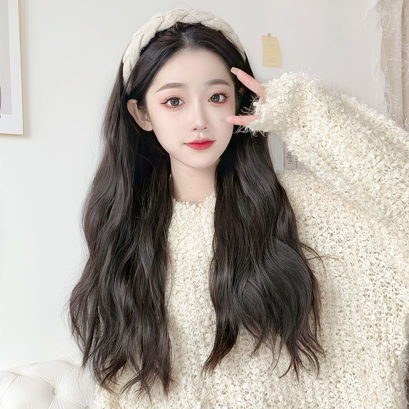 Triangle Shawl Early Summer Pastoral Style Handmade Crocheted French Triangular Wig Long Curls