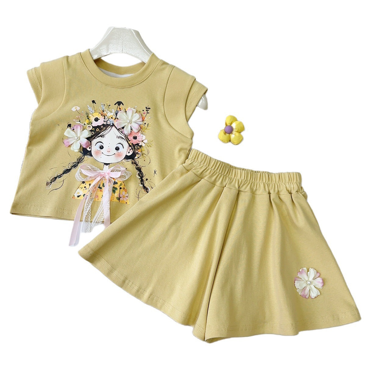 Korean Summer Fashionable Loose Casual Short-sleeved Shorts Children's Suit