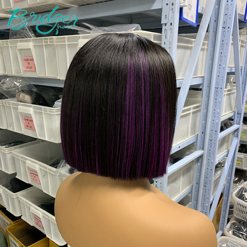 Sdd Bone Straight Bob Color Human Real Hair Wig