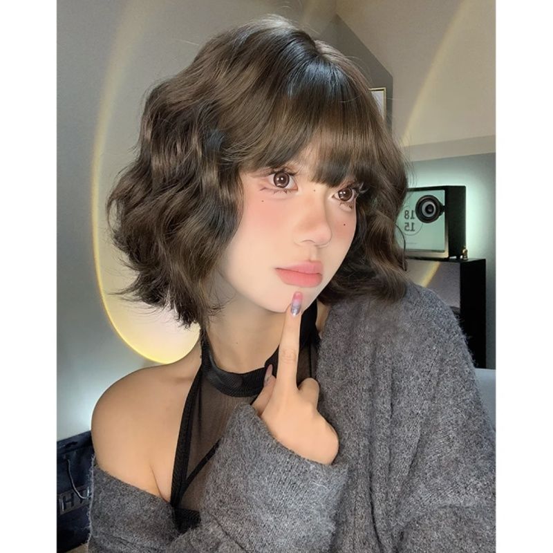 Daily Small Water Ripple Fluffy Natural Short Curly Hair Wig Long Curls