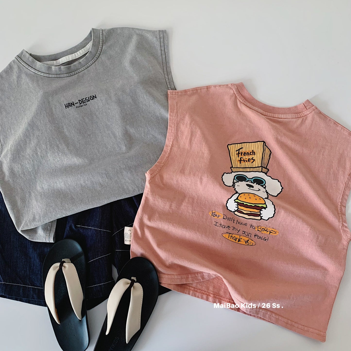 Children's Sleeveless Summer Korean Style Boys Cartoon Vest Children's T-shirt