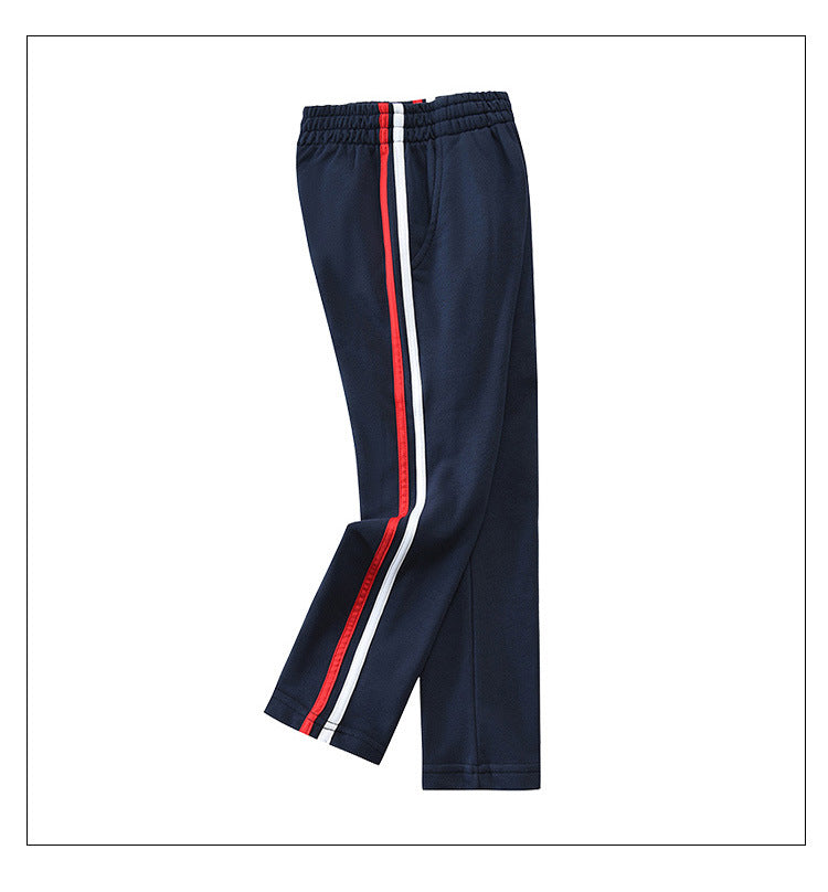 Children's Blue School Uniform Primary Single Stripe Children's Pants