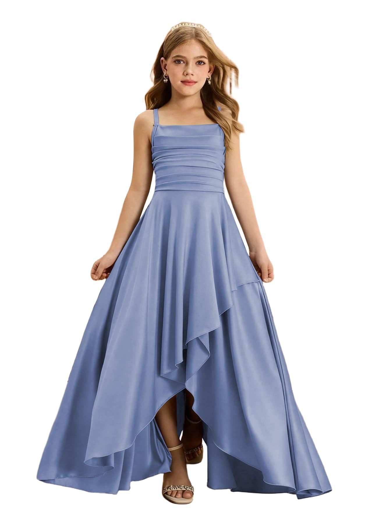 Women's With Pleated Waist Tight Irregular Layered Party Children's Dress