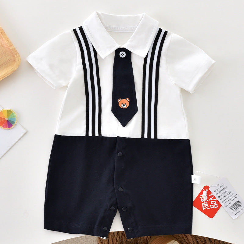 Summer Boy College Dress Short Sleeve Jumpsuit, Climbing Suit