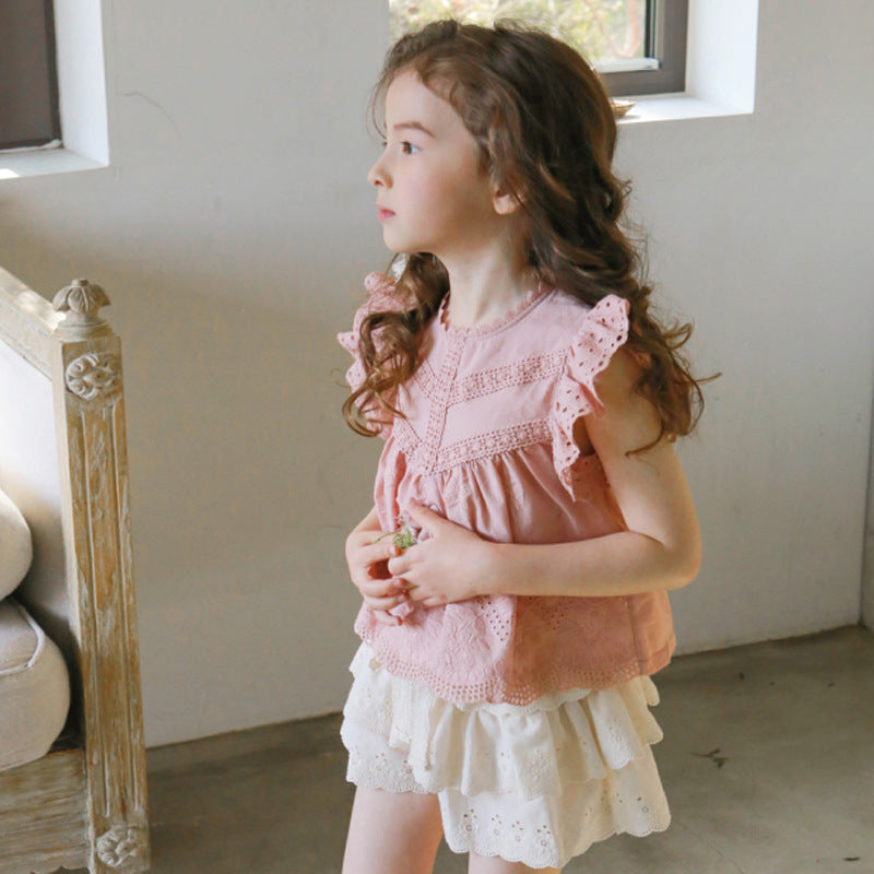 Children's Summer Strawberry Shan Clothing Hollow Lace Children's Pants