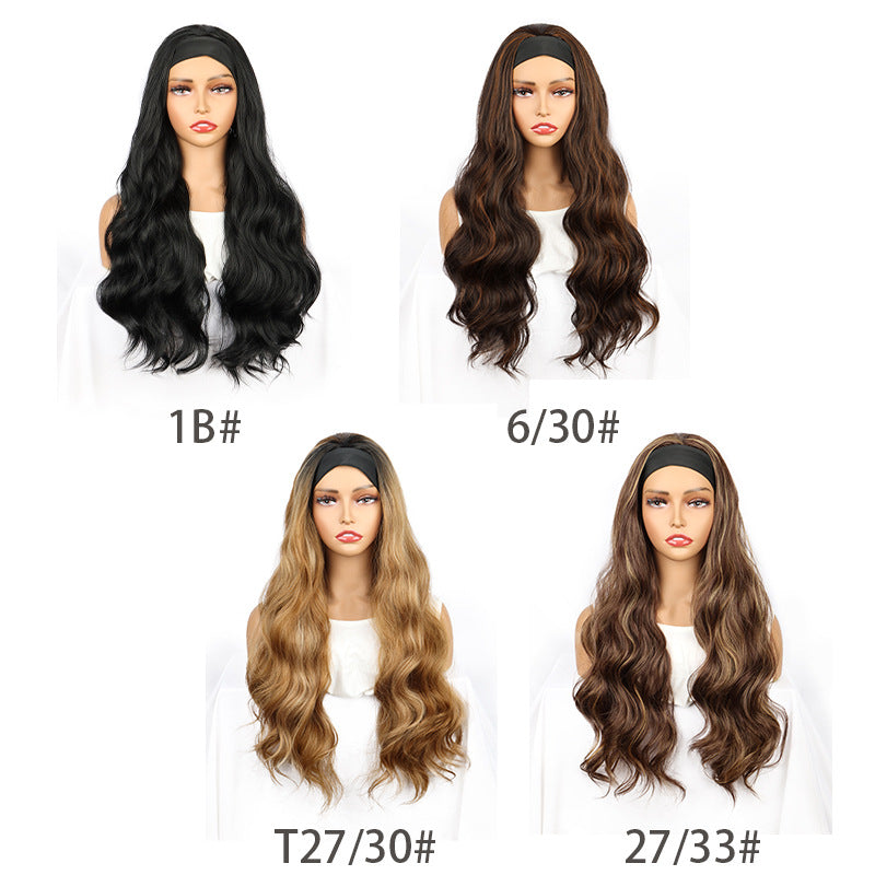 Women's Scarf Black Hair Band Long Straight Other Wig