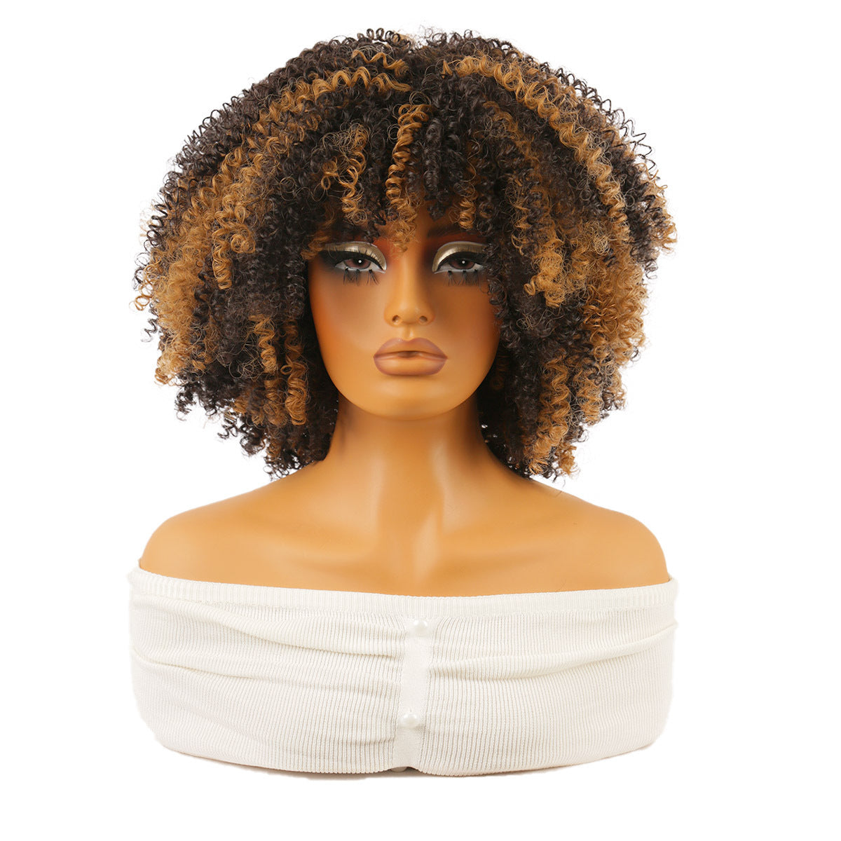 Fiber Female Head Cover African Small Wig Short Curly Hair