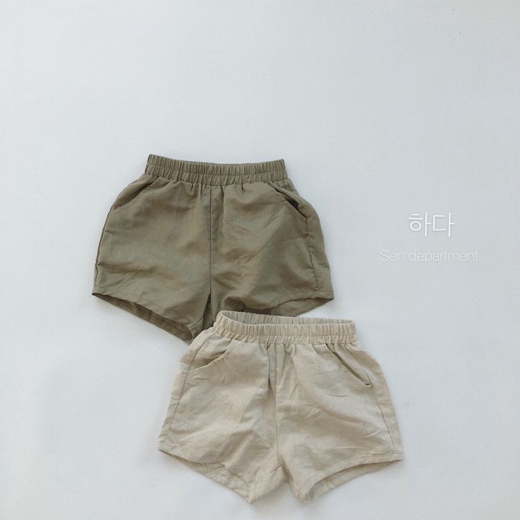 Children's Linen Texture Hot Thin Boys Washed Shorts Children's Pants