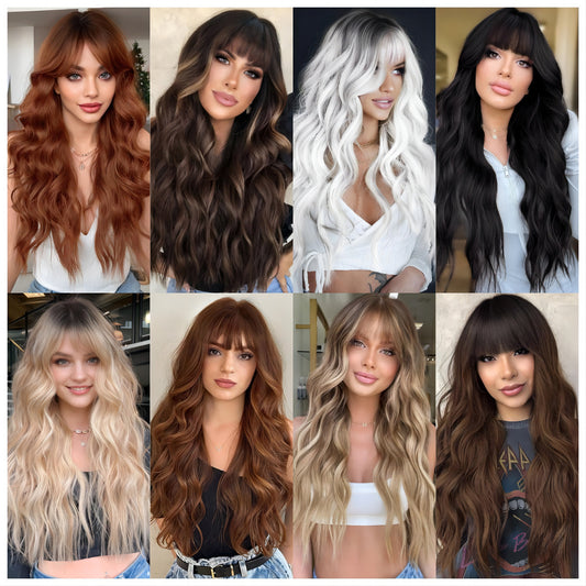 Women's Hair Dyeing Gradient Curly Big Wave Wig Long Curls