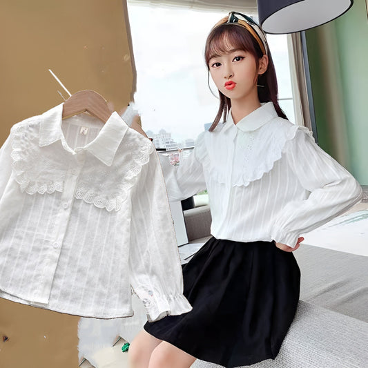 Children's Korean Style Long Sleeve Fashionable Pure Cotton Children's Shirt