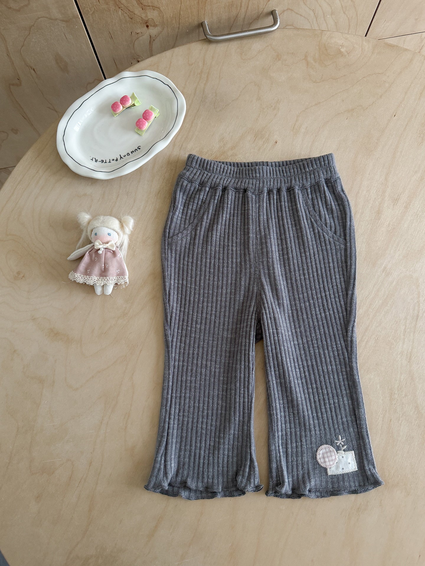 Trousers Lightweight Breathable Stretch Sunken Stripe Leggings Children's Pants